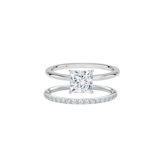 The Princess Solitaire & Half Eternity Ring