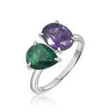 Oval & Pear Birthstone Toi et Moi Ring