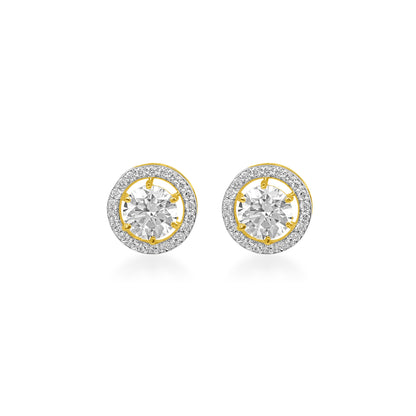 Round Halo Solitaire Studs