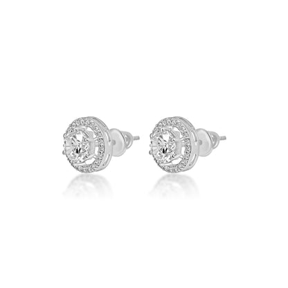 Round Halo Solitaire Studs