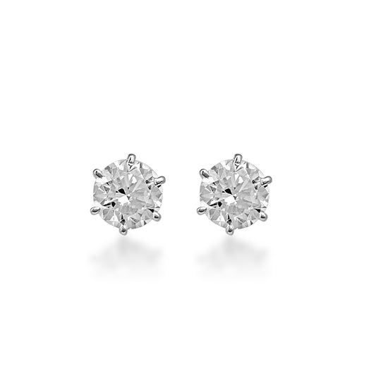 Round Solitaire Stud Earrings