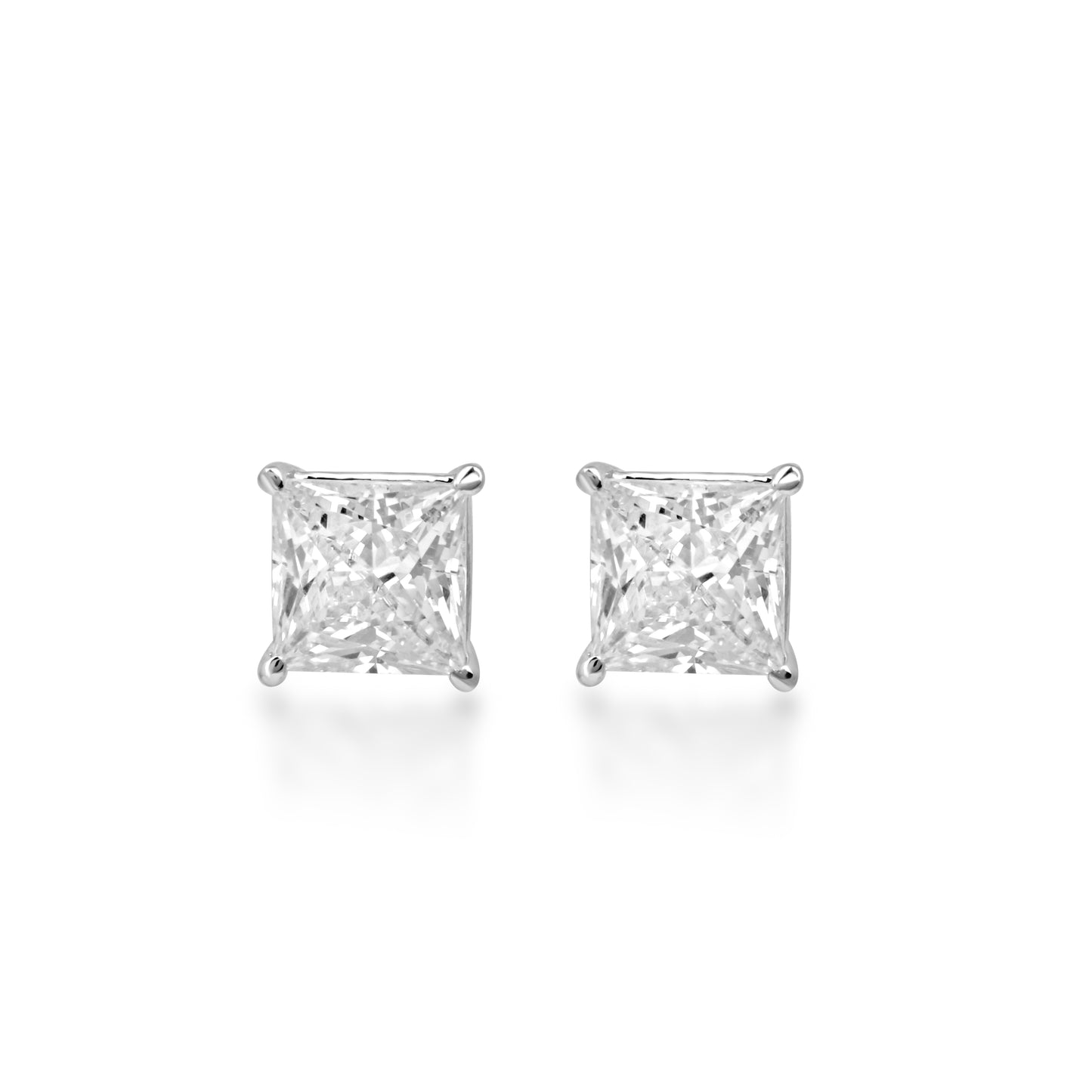 Princess Cut Solitaire Stud Earrings