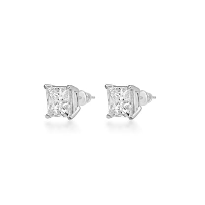 Princess Cut Solitaire Stud Earrings