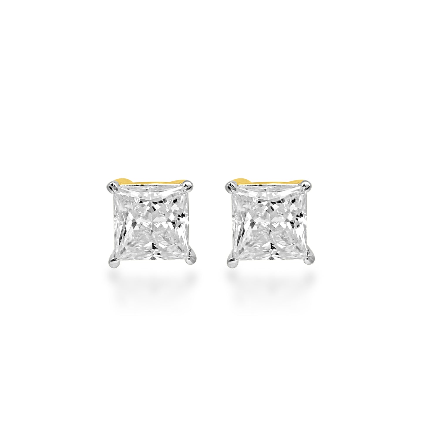 Princess Cut Solitaire Stud Earrings