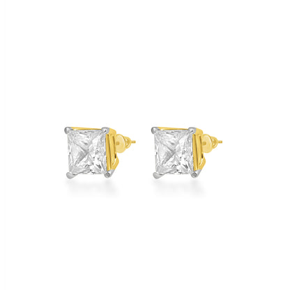 Princess Cut Solitaire Stud Earrings