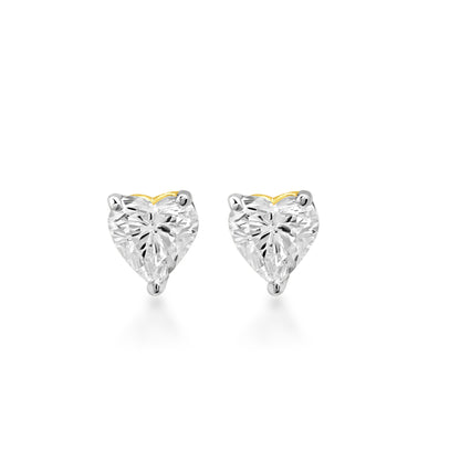 7MM Heart Solitaire Stud Earrings