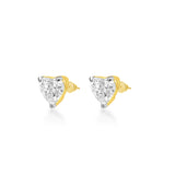 7MM Heart Solitaire Stud Earrings
