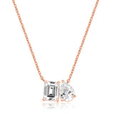 Emerald Cut & Pear Toi et Moi Pendant