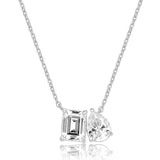 Emerald Cut & Pear Toi et Moi Pendant
