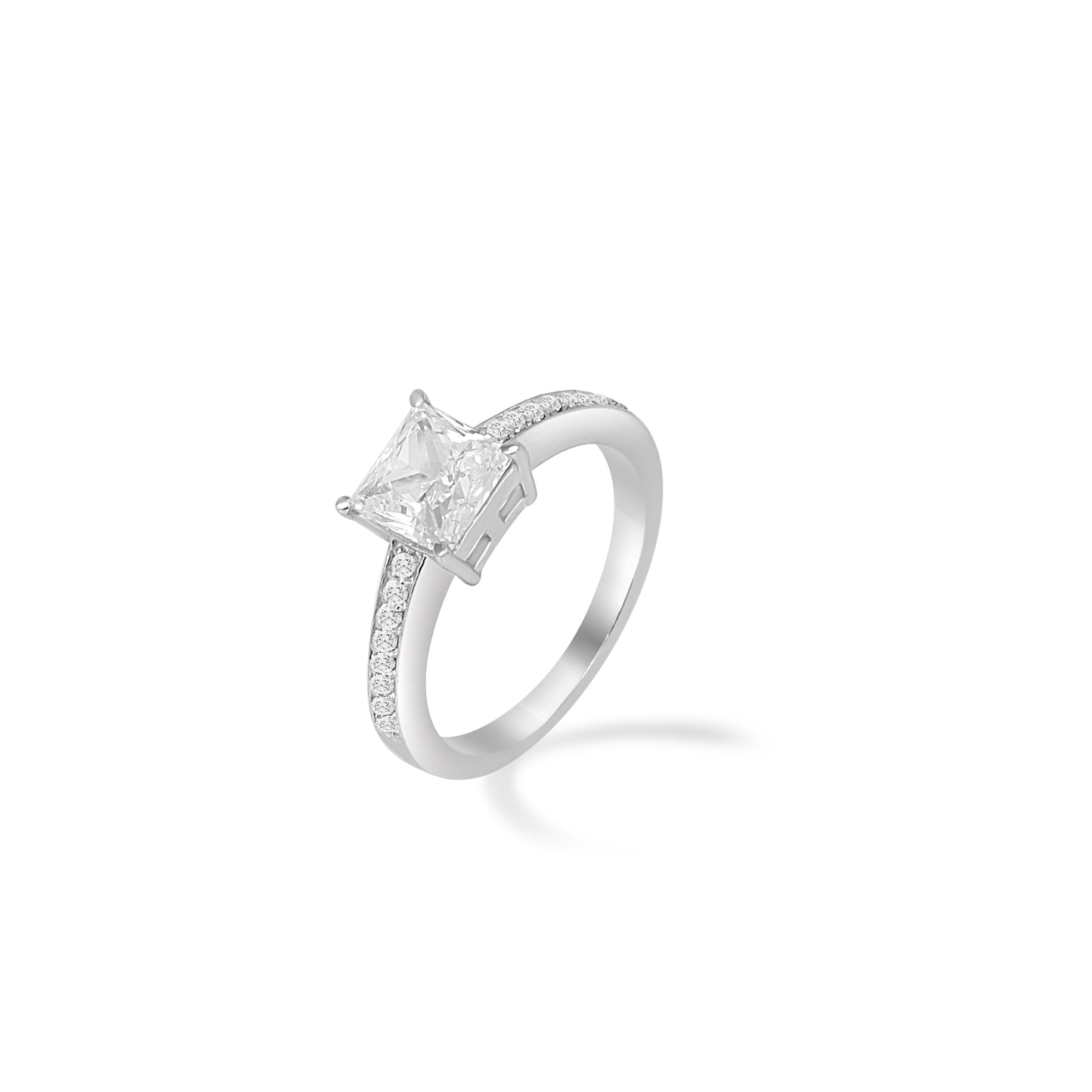 Zendaya Princess Solitaire Pave Band Ring