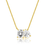 Emerald Cut & Pear Toi et Moi Pendant