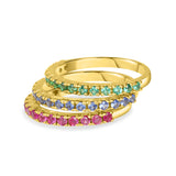 Birthstone Half Eternity Band Ring