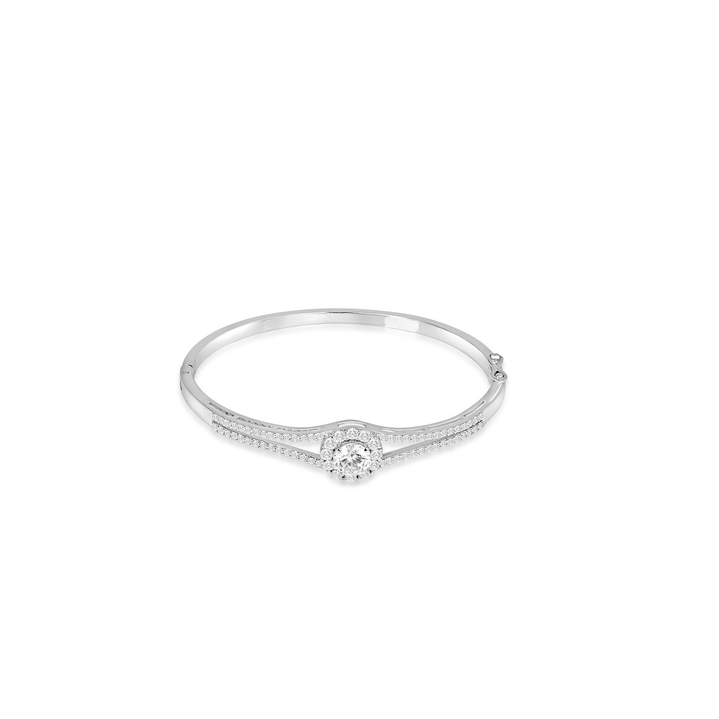 Round Halo Classic Solitaire Bracelet