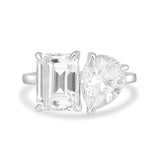 Emerald & Pear Diamond Toi et Moi Ring