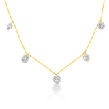 Mixed Diamond Charm Halo Neckpiece