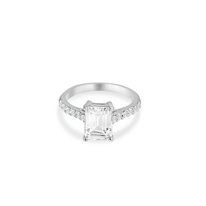 The Emerald Cut Pave Ring