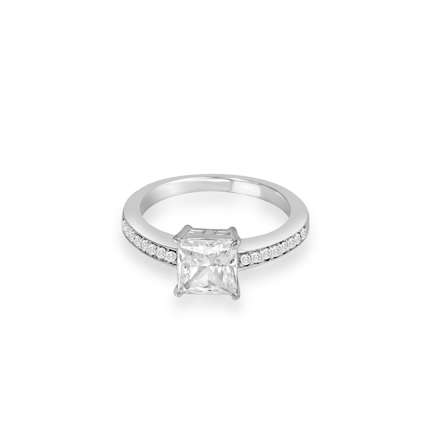 Zendaya Princess Solitaire Pave Band Ring