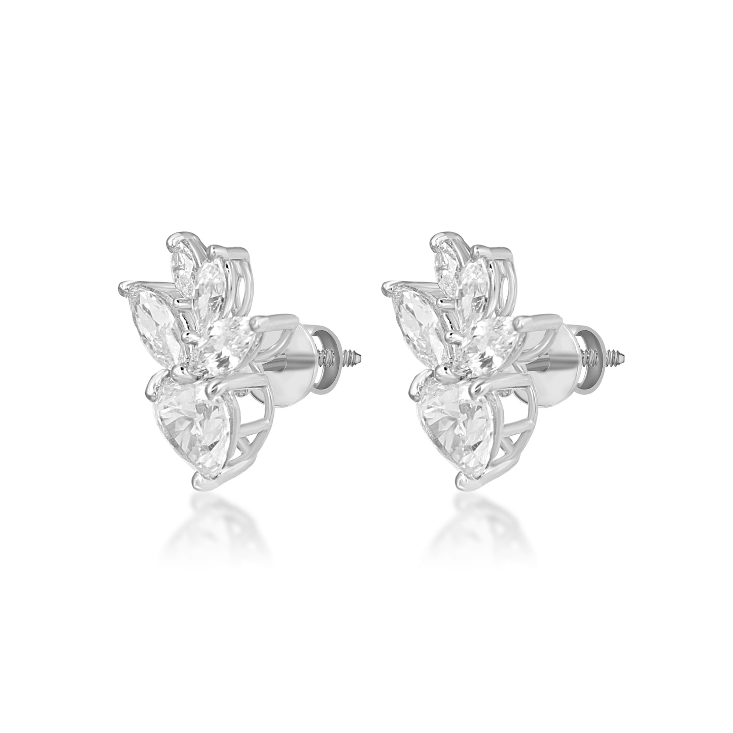 Miley Heart & Marquise Stud Earrings