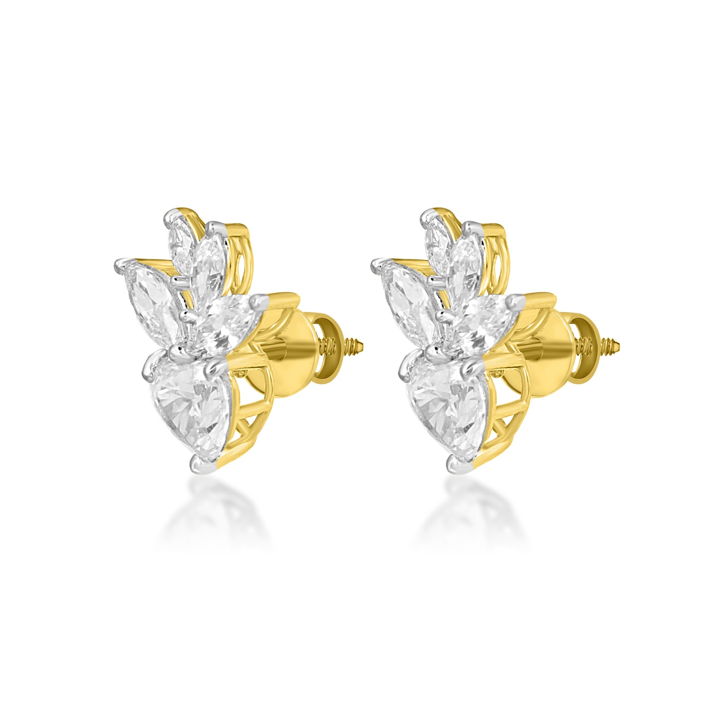 Miley Heart & Marquise Stud Earrings