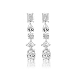 Mixed Shape Tennis Dangle Earrings