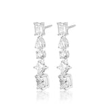 Mixed Shape Tennis Dangle Earrings