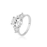 Oval with Pear Accent Ring