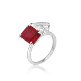 Emerald & Pear Birthstone Toi et Moi Ring