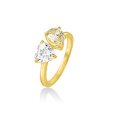 Heart & Pear Birthstone Toi et Moi Ring