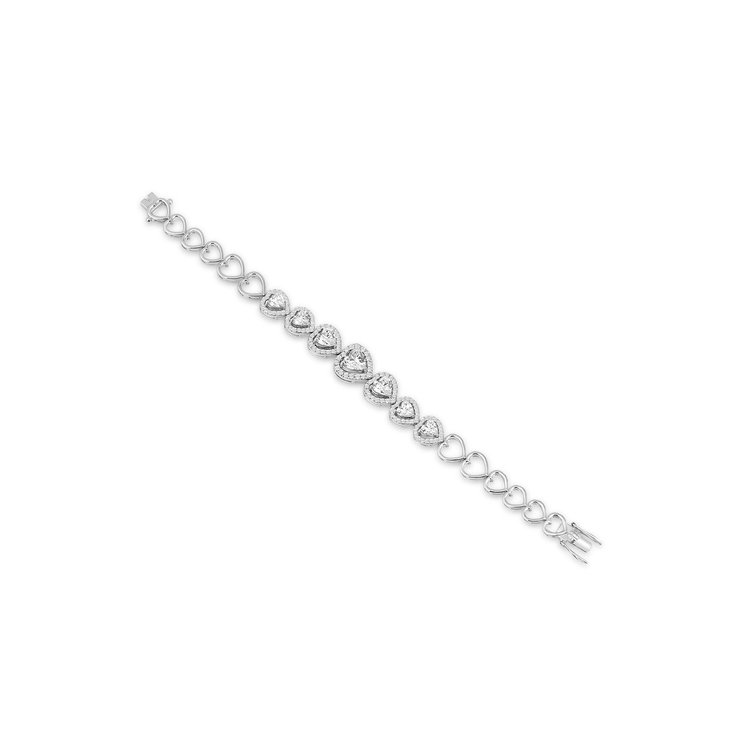 Heart Pave Tennis Bracelet