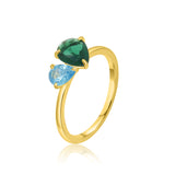 Pear Toi et Moi Birthstone  Ring