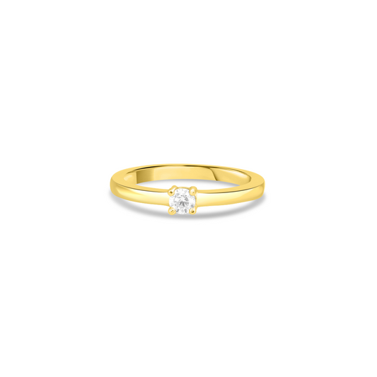 Petite Round Solitaire Ring