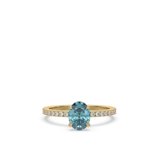 Oval Pave Birthstone Rings
