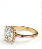 Cushion Solitaire Ring (Hidden Halo) Moissanite