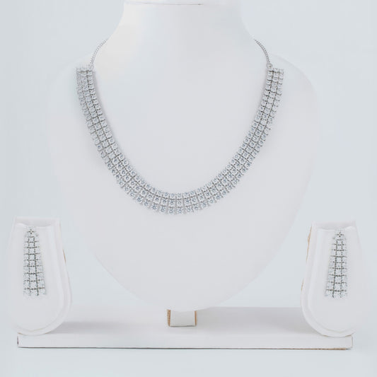 3 Layer Diamond Necklace Set