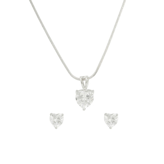 Diamond Heart Pendant Set