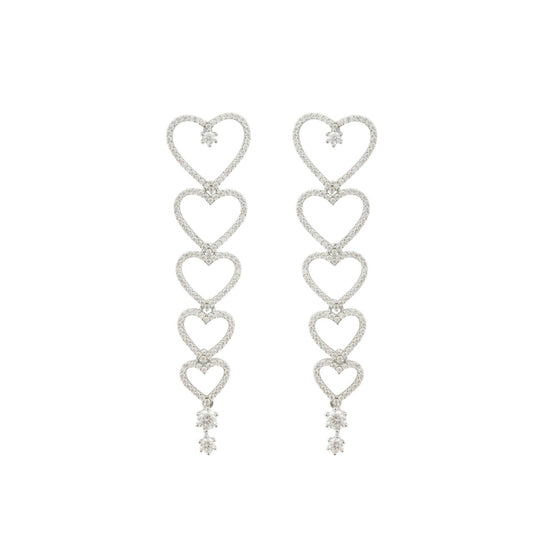 Love Heart Crystal Drop Earrings