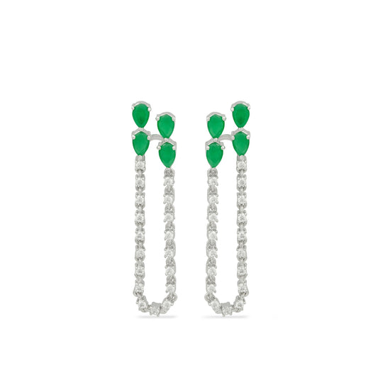 Emerald Pear Loop Earring