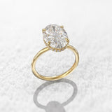 The Oval Solitaire Ring (Hidden Halo) (Moissanite)