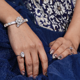 5 Carat The Oval & Half Eternity Ring Stack (2 Rings)