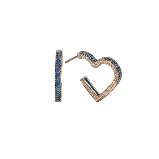 Mini Heart Engraved Diamond Earrings