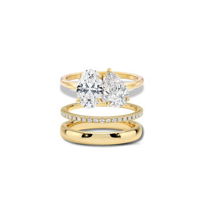 Oval & Pear Toi et Moi Ring Stack (3 Rings)