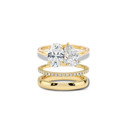 Oval & Pear Toi et Moi Ring Stack (3 Rings)