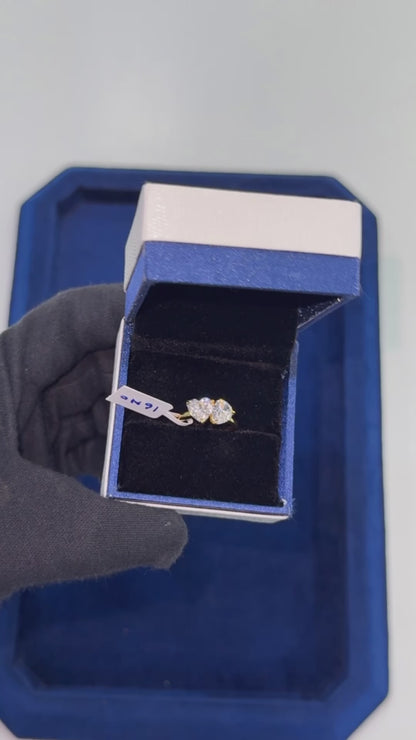 Heart & Pear Diamond Toi et Moi Ring