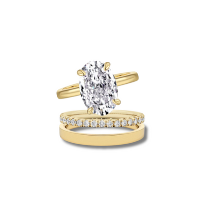 The Essential Oval Ring Stack (3 Rings) (Hidden Halo)